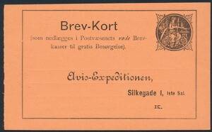 Kjøbenhavns Dametidende. Brevkort til nedlæggelse i Postvæsenets røde Brevkasser. Ubrugt.