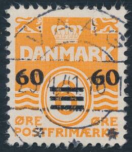 1940. 60 606 øre, orange. PRAGT-stemplet VAAG