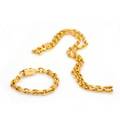 Halskæde- og armbånd af 14 kt. guld. L. ca. 66 cm og 18 cm. Vægt i alt 203,5 g. 2