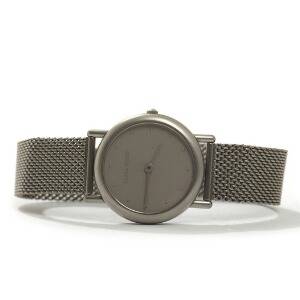 Thorup  Bonderup for Georg Jensen Damearmbåndsur af stål med flettet lænke. Dessin 346. Quartz. Kassediam. 25 mm. L. 16,3.