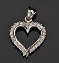 Hjertevedhæng med brillanter - ca. 0.35 ct.
