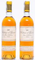 2 bts. Château dYquem, Sauternes. 1. Grand Cru Classé 1976 A-AB bn.