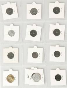 2, 5, 25 øre 1941 - 1947 12 stk. samt 1 kr 1954, de fleste særdeles pæne, samlet 13 stk.