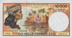 French Pacific Territories, 10000 Francs 1985, Pick 4b