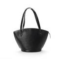 Louis Vuitton taske af sort skind, gråt foer og forgyldt lynlås. Model St. Jacques. Originalkvittering medfølger.