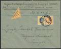 1919. 35 øre gulsort og 30 øre orange, Chr.X, på Postopkrævning 35,00 kr. fra København til Lyngby 6.1.22.