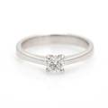 Diamantring af 18 kt. hvidguld prydet med brillantsleben diamant. Str. 54.