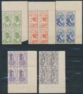 1935-6. Thule. Komplet sæt i postfriske 4-blokke med hjørne-marginal