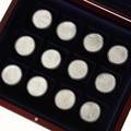 Samling medailler Ag, Danmarks Historie, 31 stk. i kasse fra Mønthuset Danmark