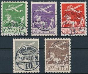 1925-1929. Gl. Luftpost. Komplet sæt, stemplet. AFA 6100