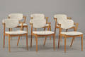 Kai Kristiansen 6 stole af eg med nyere uldbetræk, model 42 6