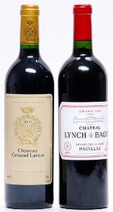 1 bt. Château Lynch Bages, Pauillac. 5. Cru Classé 2010 A hfin.  etc. Total 2 bts.