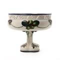 Opsats med gennembrudt kant af fajance, dekoreret i farver med blomster. Aluminia 732265. Diam. 25 cm. H. 22 cm.
