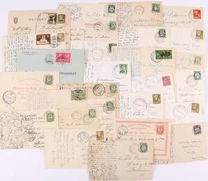 Norge. JERNBANESTEMPLER. 27 pæne forsendelser med jernbanestempler.