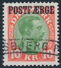 1930. Chr.X. 10 kr. rødgrøn. Stemplet. AFA 1000