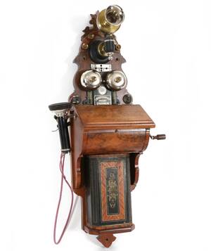 Väggtelefon, LM Ericsson, daterad 1902