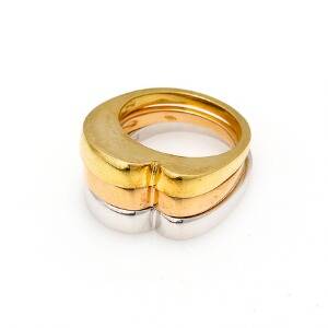 Tre ringe af 18 kt. trefarvet guld. Str. 55. Vægt i alt ca. 20 gr. Ca. 2006. 3