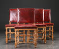 Fire barok form spisesstole, eg, 1900-tallets 1. halvdel 4