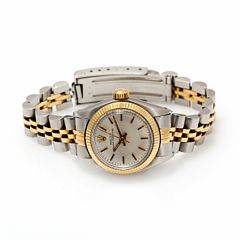 Rolex Damearmbåndsur af guld og stål. Model Oyster Perpetual. Automatisk værk. Ca. 1977.