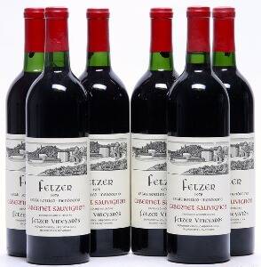 6 bts. Cabernet Sauvignon, Fetzer, Mendocino, California 1978 A-AB bn. Oc.