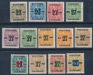 1918. 27 øres Provisorier. Komplet postfrisk sæt. AFA 1240