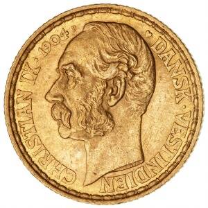 Dansk Vestindien, 20 francs 4 daler 1904, H 30, KM 72