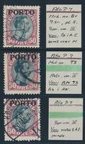 1921. Chr.X, 50 øre, vinrødsort. 3 gode varianter