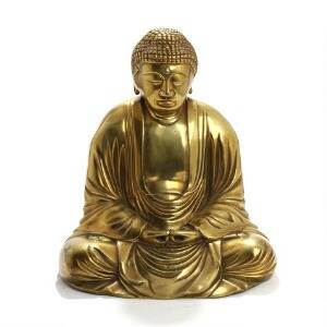 Orientalsk Buddha af forgyldt bronze. 20. årh. H. 45.