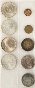 Christian X, 10 kr 1917, H 2, erindringsmønter 7 stk. samt 12 kr 1925, samlet 9 stk.