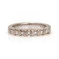 Diamantring af 18 kt. hvidguld prydet med talrige prinsesseslebne diamanter. Str. 59. Ca. 1990.