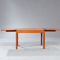 Børge Mogensen Sofabord af mahogni med klapper. Model 5360. Udført og mærket hos Fredericia stolefabrik. H. 54. L. 85.160. B. 60.