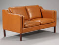 Dansk møbelproducent. To-pers. sofa, brunt læder