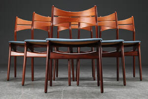 Erik Buch. Sæt på seks stole af teak 6 