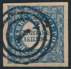 1852. 2 RBS Thiele. Plade I, nr. 55. Type 1. Usædvanlig fint og bredrandet mærke. Attester Møller og Nielsen PRAGTEKSEMPLAR