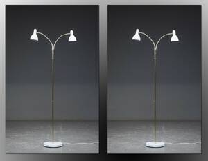 Standerlamper  gulvlamper, model Double Mind, hvid  messing 2