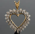 Hjertevedhæng med brillanter - ca. 1.00 ct.