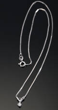 Halskæde i 18 kt hvidguld med diamant