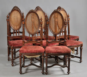 8 matstolar i Louise seize-stil 8