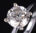 Brillant-solitairering af 18 kt. hvidguld med brillant på 1.21 ct 