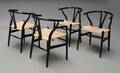 Hans J. Wegner. Sæt på fire CH-24 Y-stole i sort 4
