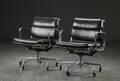 Charles Eames. Par Soft Pad kontorstole, sort læder 2