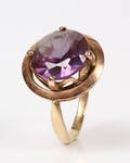 Vintage guldring m ametyst, 14 kt, 4,6 gram