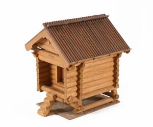 Modelltimmerstuga, daterad 1955