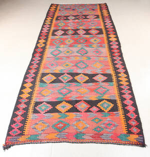 Persisk Kermanshah nomade-kelim, 305x145 cm.