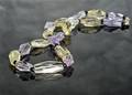 Collier aus Amethyst und Citrin, Verschluss aus Sterlingsilber 