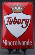 Emaljeskilt Tuborg Mineralvande
