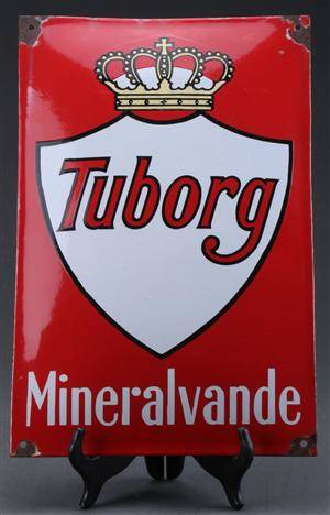 Emaljeskilt Tuborg Mineralvande