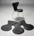 Læderovertræk til Arne Jacobsen syverstole. Sort 4