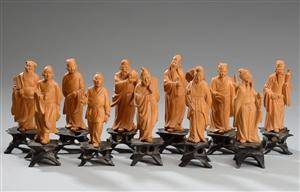 Elleve japanske figurer af træ, 1900-tallet 11