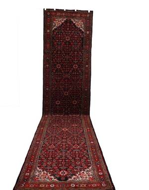 Persisk Hamadan. Håndknyttet 512 x 118 cm.
